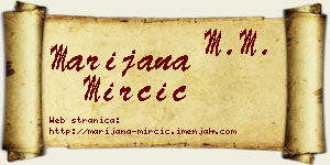 Marijana Mirčić vizit kartica